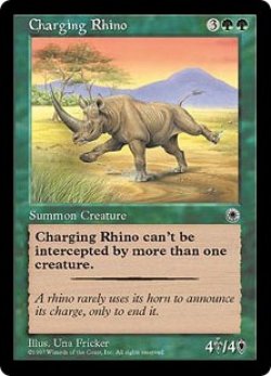 画像1: 突進するサイ/Charging Rhino (POR)