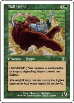 画像1: 猛き雄カバ/Bull Hippo (7ED)《Foil》