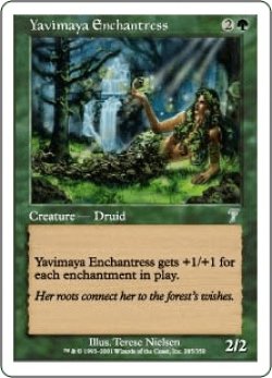 画像1: ヤヴィマヤの女魔術師/Yavimaya Enchantress (7ED)《Foil》