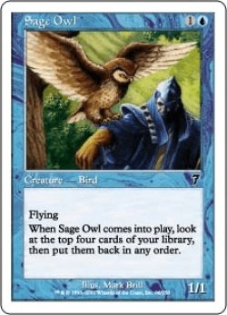 画像1: 物知りフクロウ/Sage Owl (7ED)《Foil》