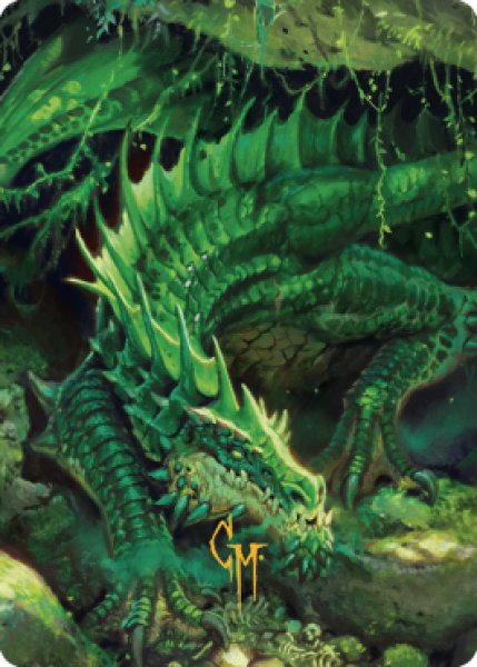 画像1: 【イラストコレクション：箔無し】 隠れ潜むグリーン・ドラゴン/Lurking Green Dragon 【1/81】 (CLB) (1)