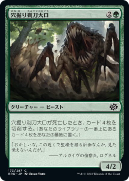 画像1: 穴掘り剃刀大口/Burrowing Razormaw (BRO)《Foil》 (1)