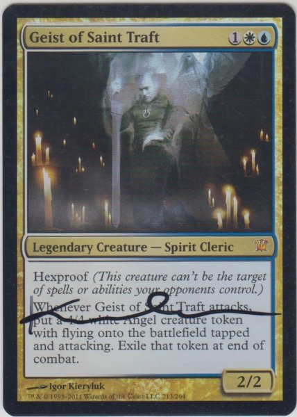 画像1: 聖トラフトの霊/Geist of Saint Traft (ISD)《Foil》【サインド】 (1)