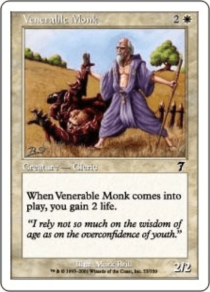 画像1: ありがたい老修道士/Venerable Monk (7ED)《Foil》 (1)
