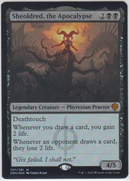 画像1: 黙示録、シェオルドレッド/Sheoldred, the Apocalypse 【NM〜NM-】 B (DMU)《Foil》【☆高額トレジャー☆】 (1)